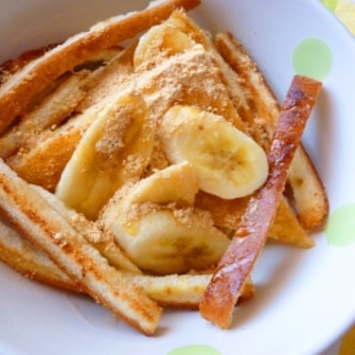 朝食？デザート？＊カリカリ食パンの蜂蜜きなこバナナ